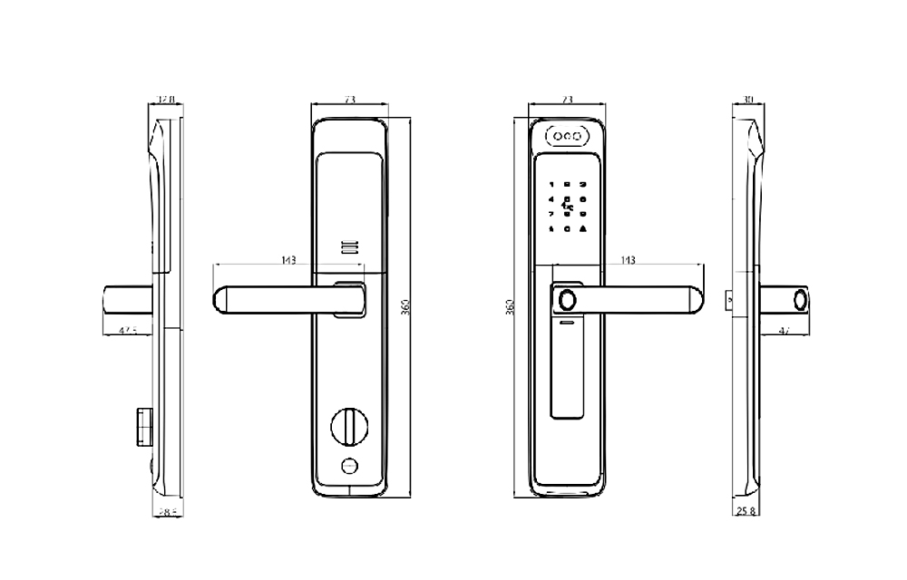 5572 Mortise Hotel Lockset YFH-892 5572 Mortise Hotel Lockset YFH-892