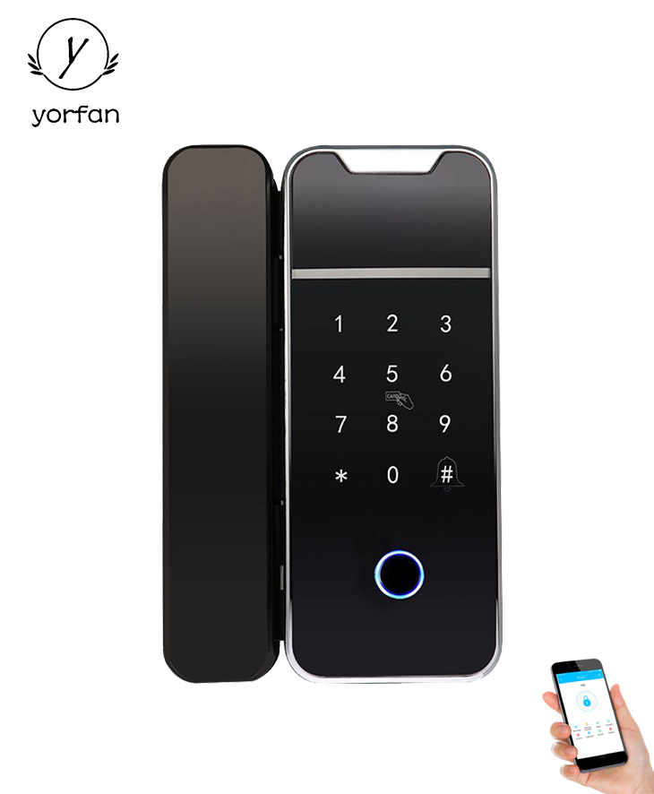 Bluetooth Fingerprint Glass Door Lock YFBG-F7