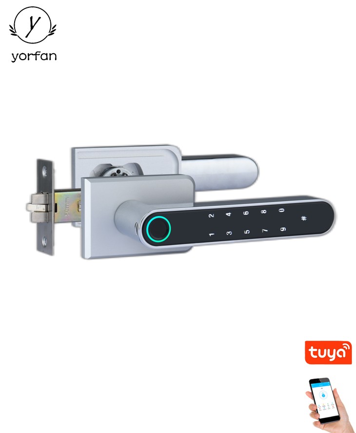 Tuya WIFI Smart Fingerprint Glass Door Lock YFBG-02