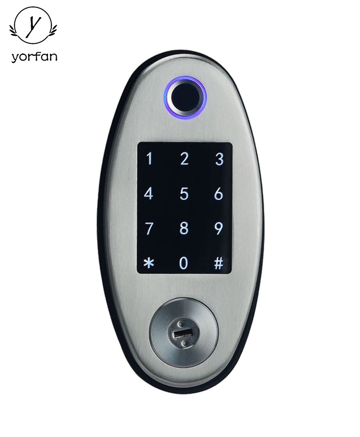 Waterproof Steel Door Rim Type Fingerprint Lock YFF-FD