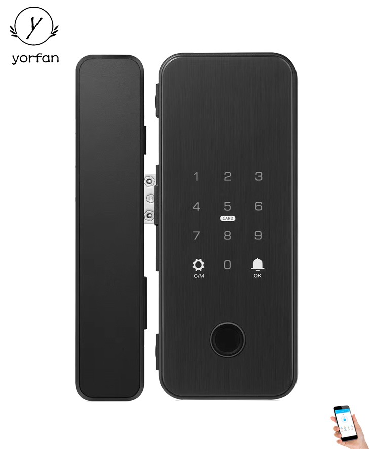 TTLock APP Bluetooth Frameless Glass Door Lock YFBG-805