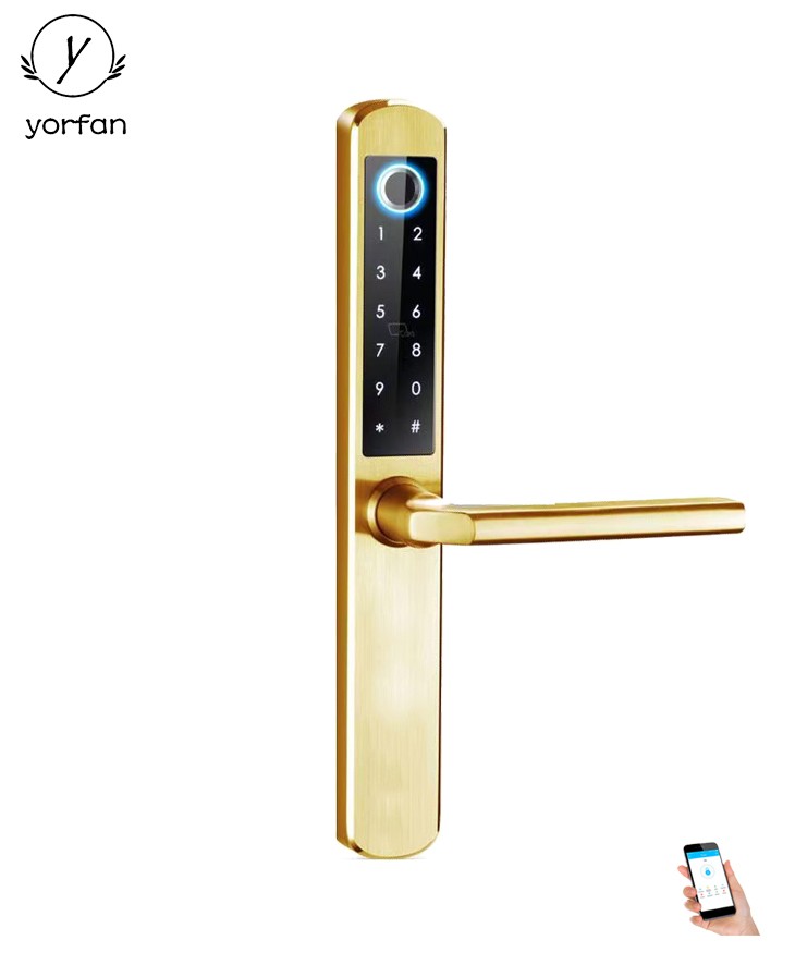 304 Stainless Steel Slim Door Fingerprint Blutooth Door Lock YFBF-A211