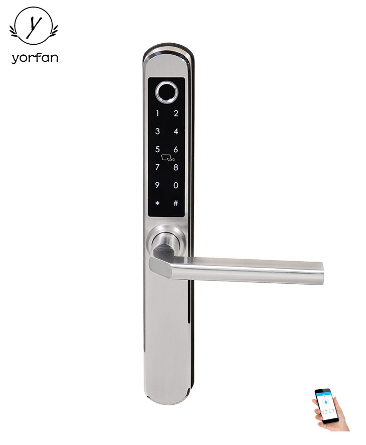 304 Stainless Steel Slim Door Fingerprint Blutooth Door Lock YFBF-A211